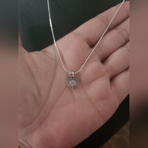 925 sterling silver necklace with heart pendant